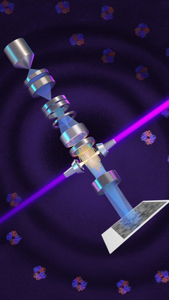 Laser amplifié par le système de miroirs. Source : UC Berkeley Laser amplifié par le système de miroirs. Source : UC Berkeley