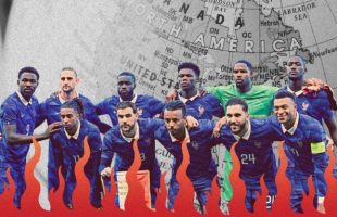 Les Bleus ne seront pas avantagés par la météo pendant cette coupe du monde. // Source : Baptiste FERNANDEZ / ICON SPORT ; montage Numerama avec Canva