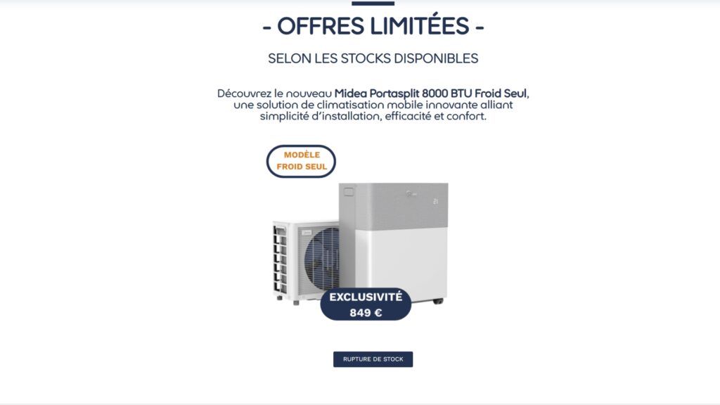 Le Midea PortaSplit 8000 BTU