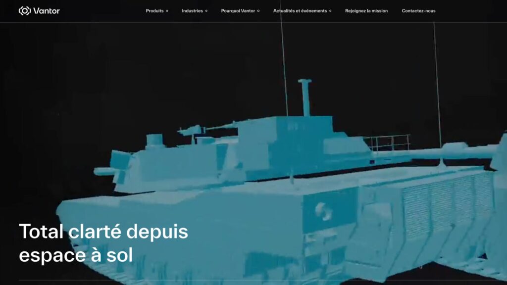 Le site de Vantor. // Source : Capture d'écran Numerama Le site de Vantor. // Source : Capture d'écran Numerama