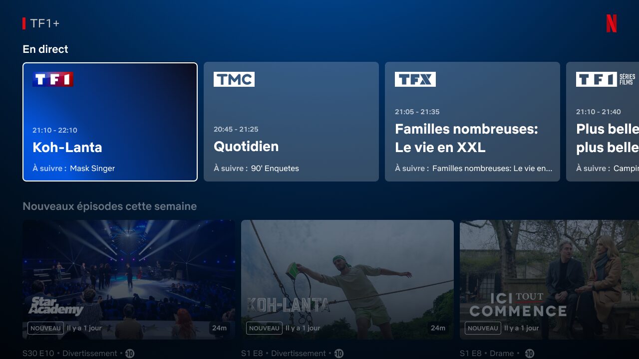 Les cha&icirc;nes TF1 sur Netflix : une grande premi&egrave;re.