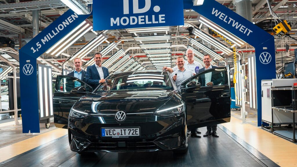 Production de la gamme Volkswagen ID à l'usine de Zwickau // Source : Volkswagen Production de la gamme Volkswagen ID à l'usine de Zwickau // Source : Volkswagen