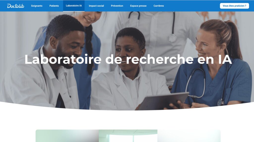 Doctolib présente son laboratoire de recherche en IA. // Source : Doctolib Doctolib présente son laboratoire de recherche en IA. // Source : Doctolib