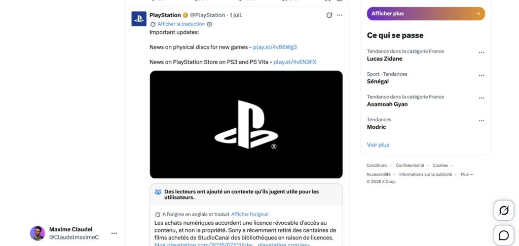 Le dernier message de PlayStation sur X date du 1er juillet et concerne la fameuse annonce // Source : Capture X Le dernier message de PlayStation sur X date du 1er juillet et concerne la fameuse annonce // Source : Capture X