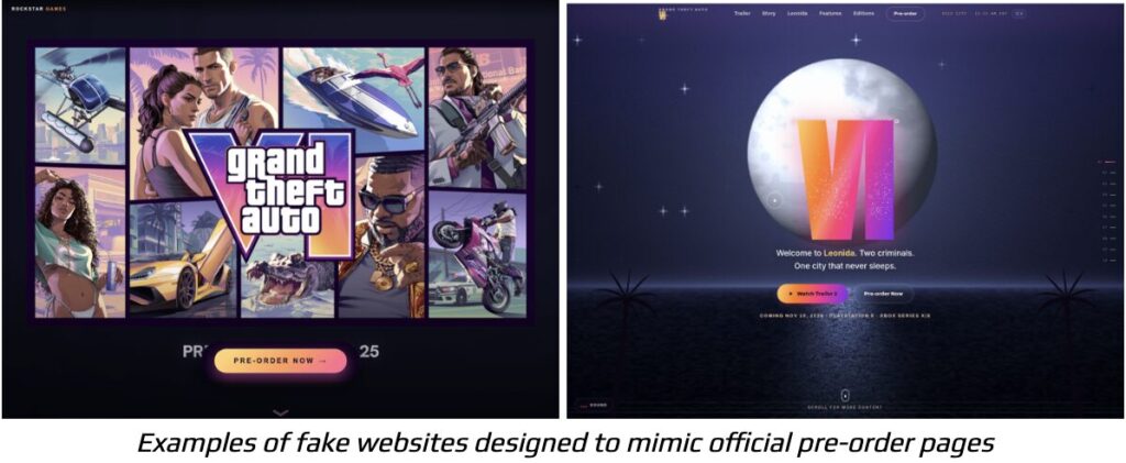 Exemple de faux sites hyper réalistes destiné à piéger les joueurs // Source : Kaspersky Exemple de faux sites hyper réalistes destiné à piéger les joueurs // Source : Kaspersky