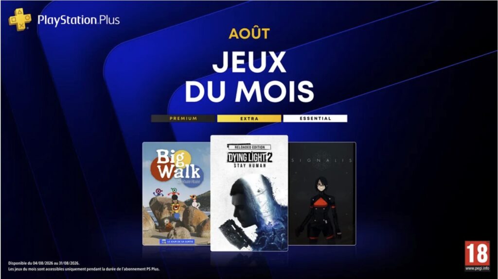 Les jeux PlayStation Plus en août 2026 // Source : PlayStation