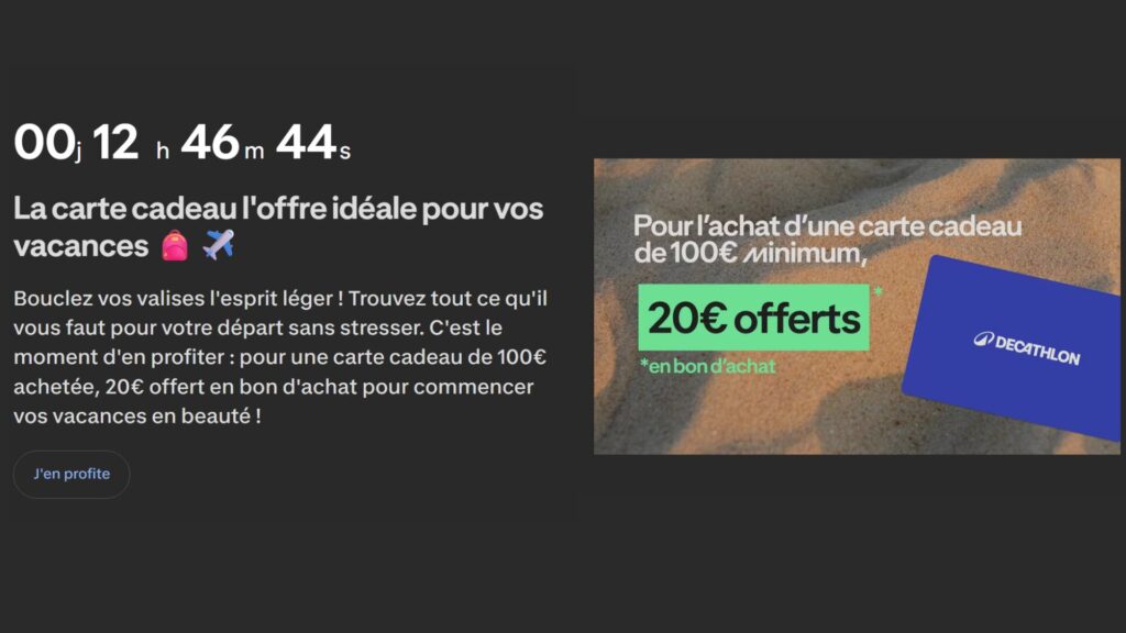 L'offre commence ce 17 juillet  // Source : Decathlon