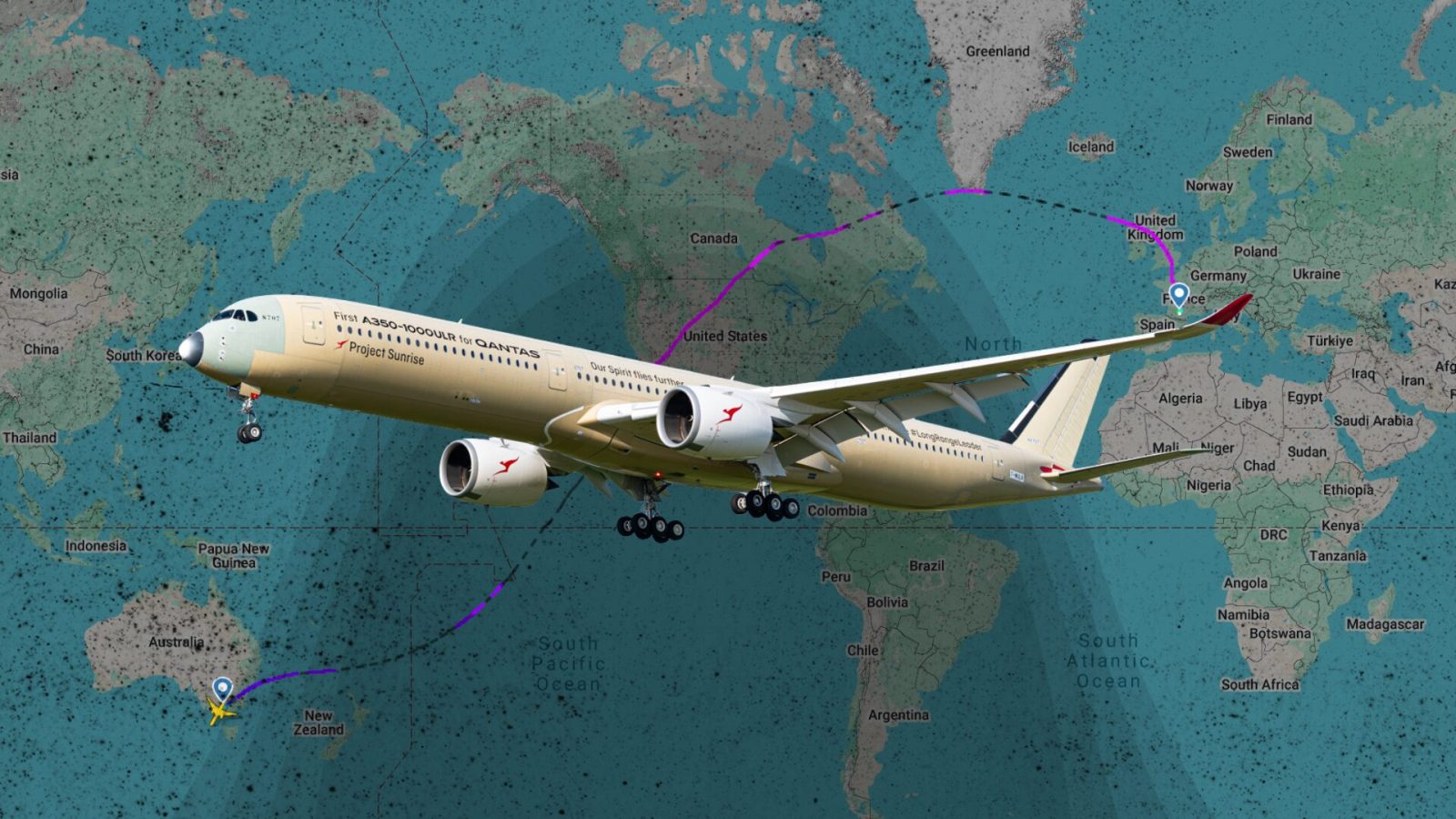 Melbourne-Toulouse en 24 heures 24 : cette carte retrace le vol commercial le plus long de tous les temps