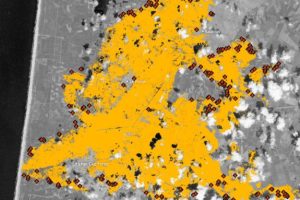 Incendies en Gironde. // Source : European Union, Copernicus Emergency Management Service data (image recadrée) Incendies en Gironde. // Source : European Union, Copernicus Emergency Management Service data (image recadrée)