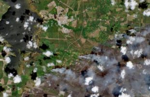 Image satellite de Lacanau le 26 juillet. // Source : Via X @XploraSpace (image recadrée)