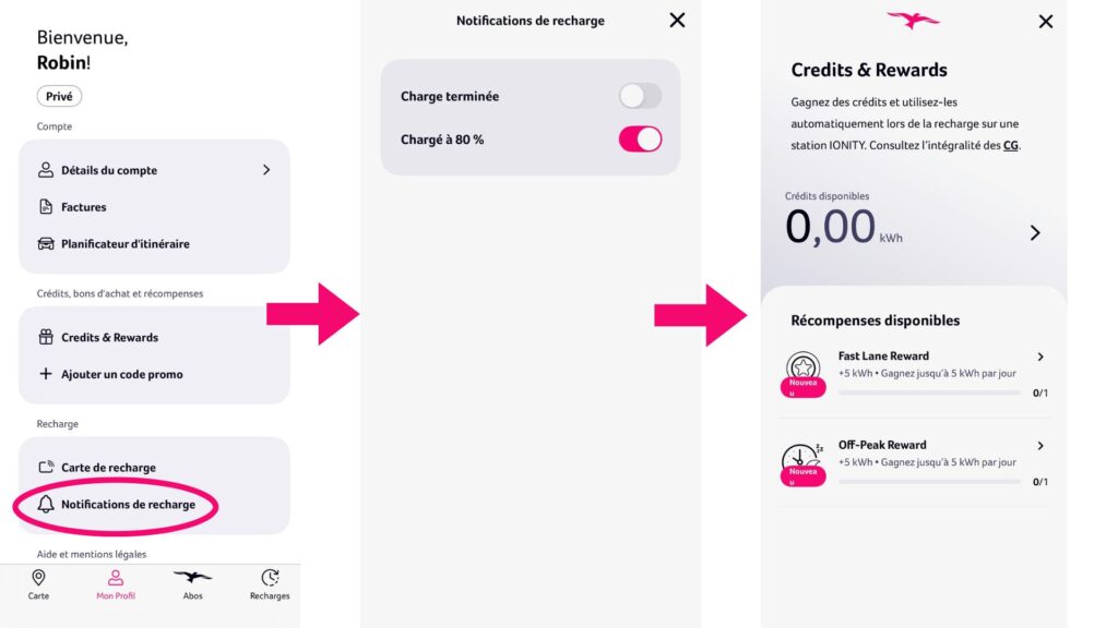 Le mieux est de recevoir une notification pour ne pas oublier de débrancher. // Source : Captures d'écran app Ionity Le mieux est de recevoir une notification pour ne pas oublier de débrancher. // Source : Captures d'écran app Ionity