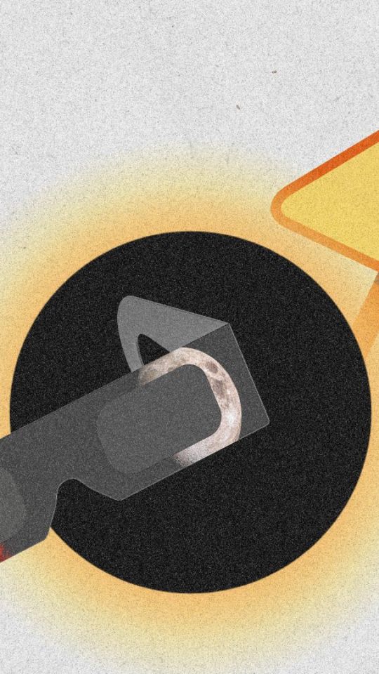 Attention aux lunettes d'éclipse non conformes. // Source : Montage Numerama avec Canva Attention aux lunettes d'éclipse non conformes. // Source : Montage Numerama avec Canva