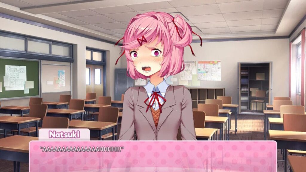 Natsuki dans Doki Doki Literature Club! // Source : Team Salvato Natsuki dans Doki Doki Literature Club! // Source : Team Salvato
