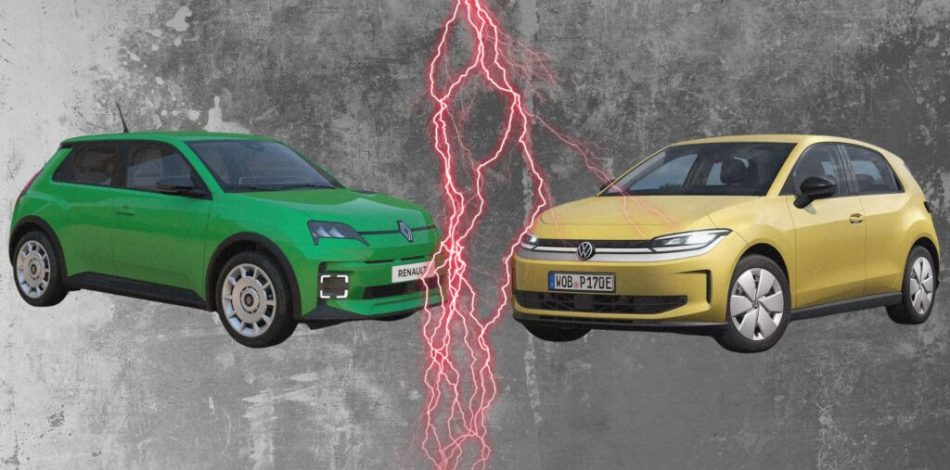 La Volkswagen ID. Polo Trend vs la Renault 5 E-Tech Five. // Source : Robin San Vicente pour Numerama La Volkswagen ID. Polo Trend vs la Renault 5 E-Tech Five. // Source : Robin San Vicente pour Numerama