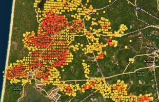 La page dédiée aux incendies en Gironde sur RecordPy. // Source : Capture d'écran RecordPy le 27 juillet à 12h15