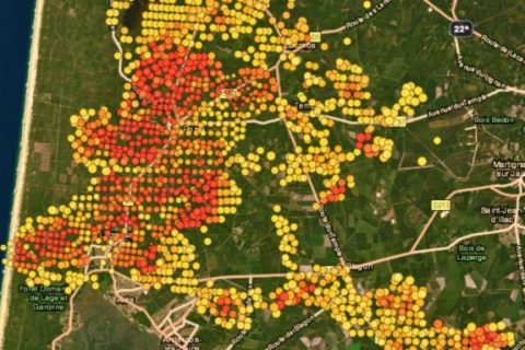 La page dédiée aux incendies en Gironde sur RecordPy. // Source : Capture d'écran RecordPy le 27 juillet à 12h15
