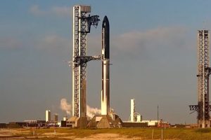 Le Starship peu avant l'annulation de son treizième vol. // Source : Capture Youtube/NasaSpaceFlight Le Starship peu avant l'annulation de son treizième vol. // Source : Capture Youtube/NasaSpaceFlight