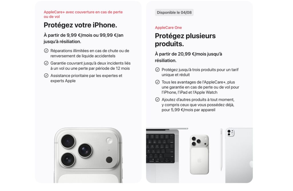 AppleCare+ vs. AppleCare One.