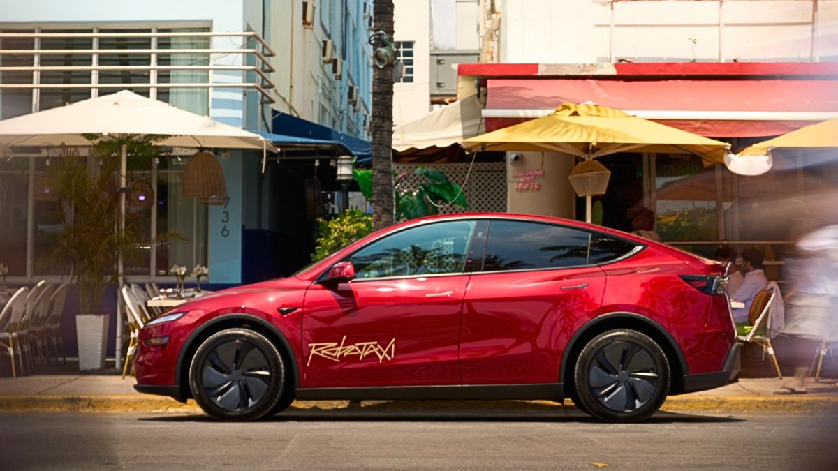 Tesla Robotaxi à Miami. // Source : Tesla Tesla Robotaxi à Miami. // Source : Tesla