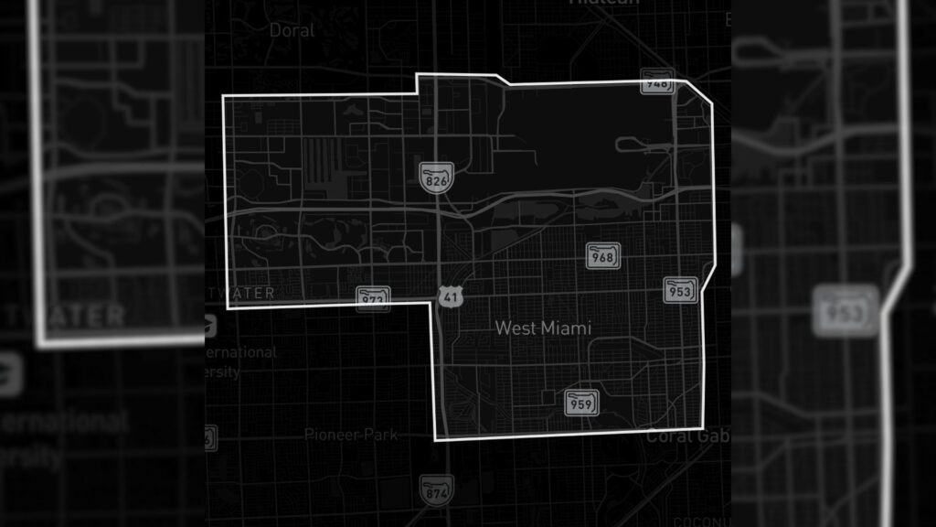 Le périmètre des robotaxis Tesla à Miami. // Source : Tesla Le périmètre des robotaxis Tesla à Miami. // Source : Tesla