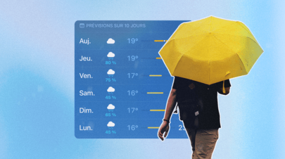 Que signifie vraiment le pourcentage de pluie affiché par les applications météo ? // Source : Numerama Que signifie vraiment le pourcentage de pluie affiché par les applications météo ? // Source : Numerama
