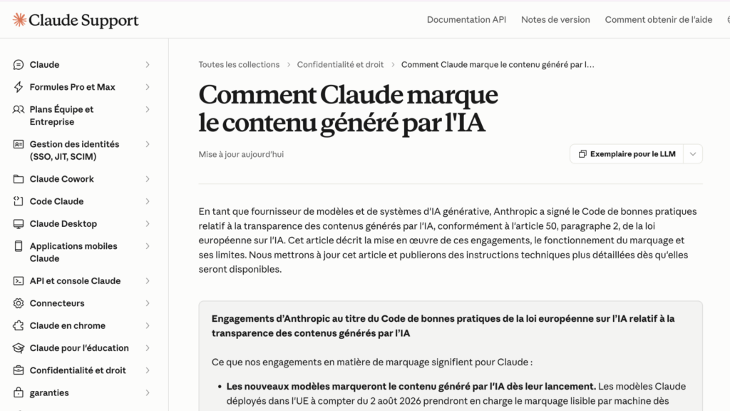 Anthropic va marquer le contenu généré par IA // Source : Anthropic Anthropic va marquer le contenu généré par IA // Source : Anthropic