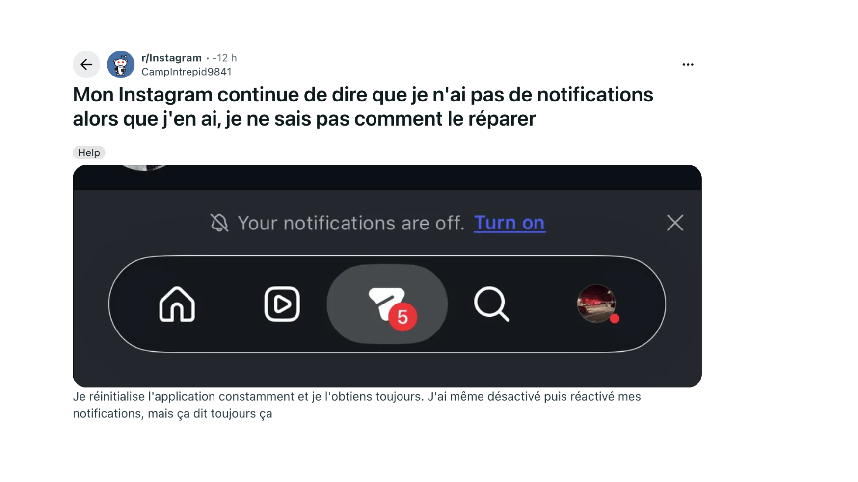 Le message peut également s'afficher dans les DMs // Source : Reddit Le message peut également s'afficher dans les DMs // Source : Reddit