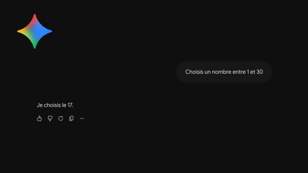 Gemini a choisi le 17 // Source : Numerama
