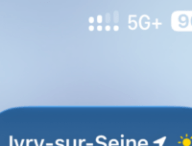 Le logo 5G+ sur iPhone. // Source : Numerama Le logo 5G+ sur iPhone. // Source : Numerama