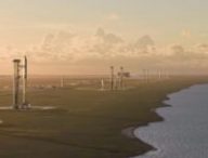 Vue d'artiste de la Spacebase. Source : SpaceX Vue d'artiste de la Spacebase. Source : SpaceX