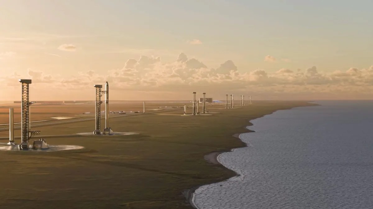 Vue d'artiste de la Spacebase. Source : SpaceX