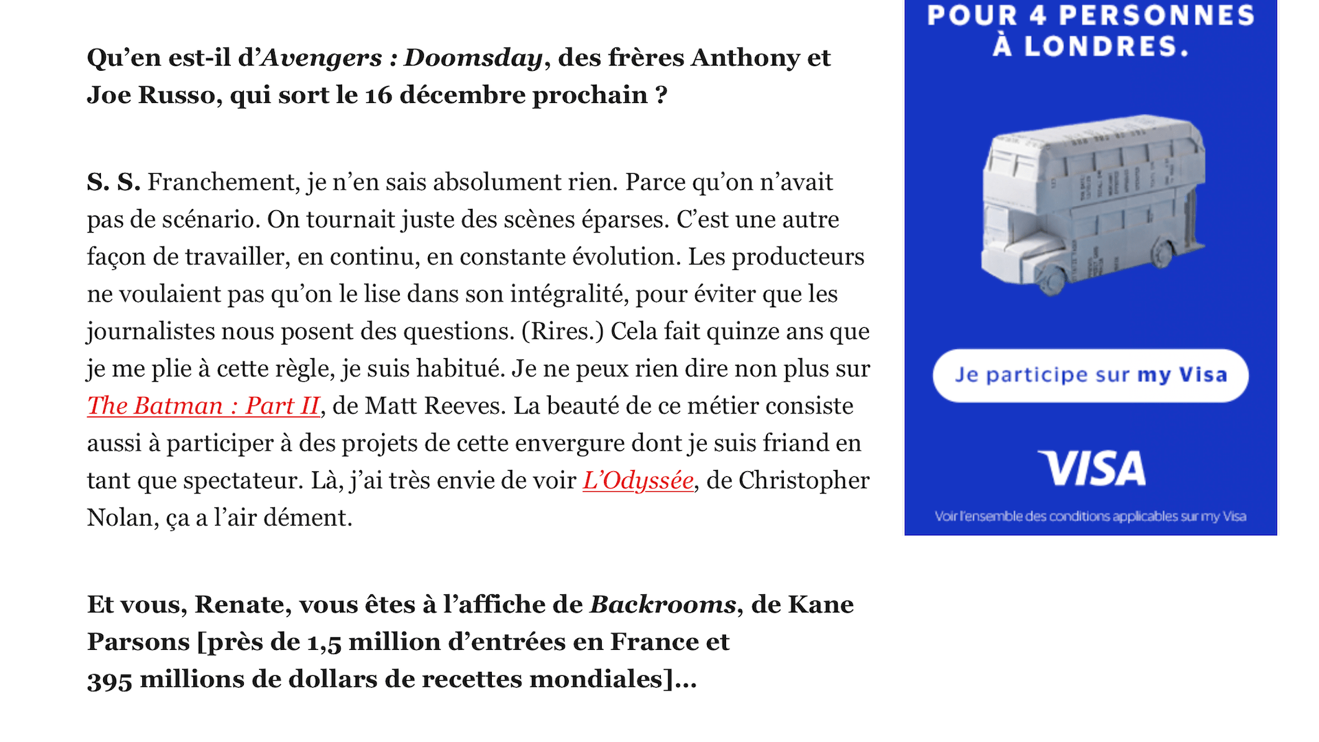 Version la plus récente de l'interview