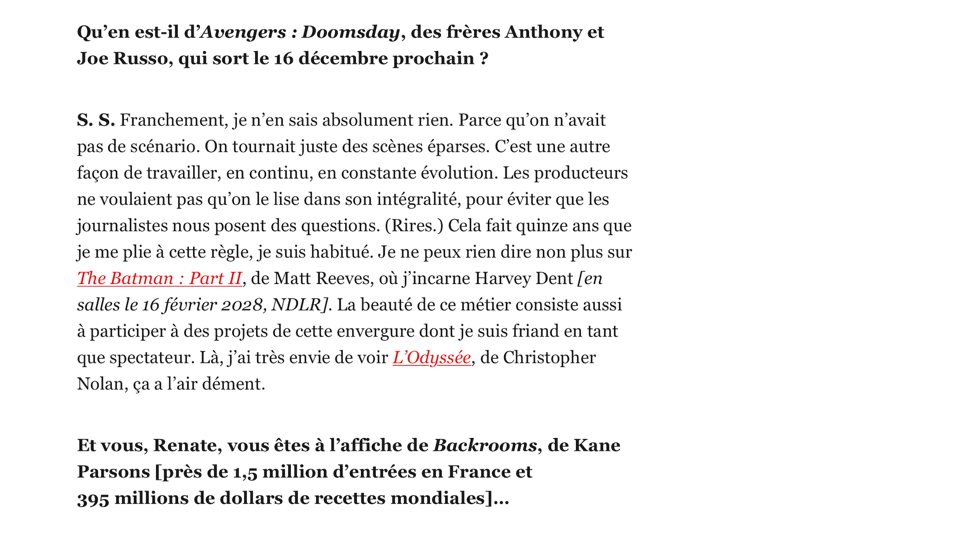 Ancienne version de l'interview