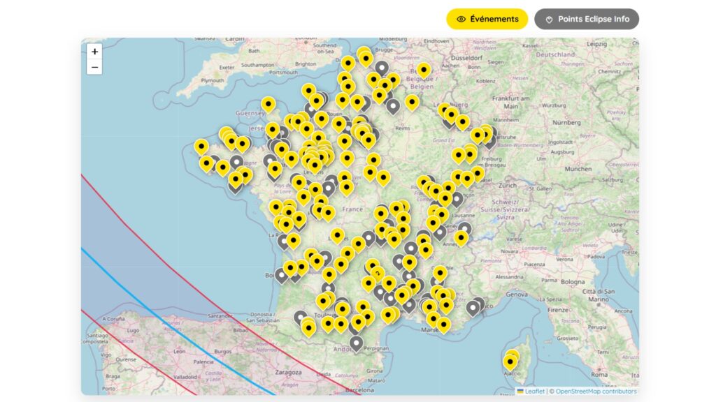 La carte des événements sur Éclipse Info La carte des événements sur Éclipse Info
