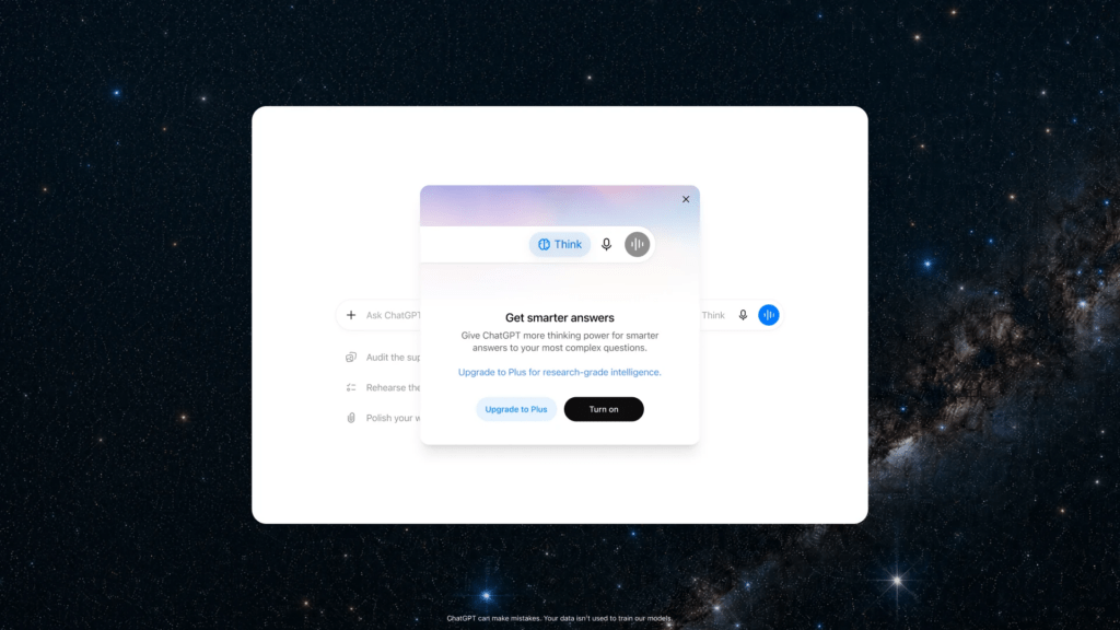 Le raisonnement dans ChatGPT gratuit. Le raisonnement dans ChatGPT gratuit.