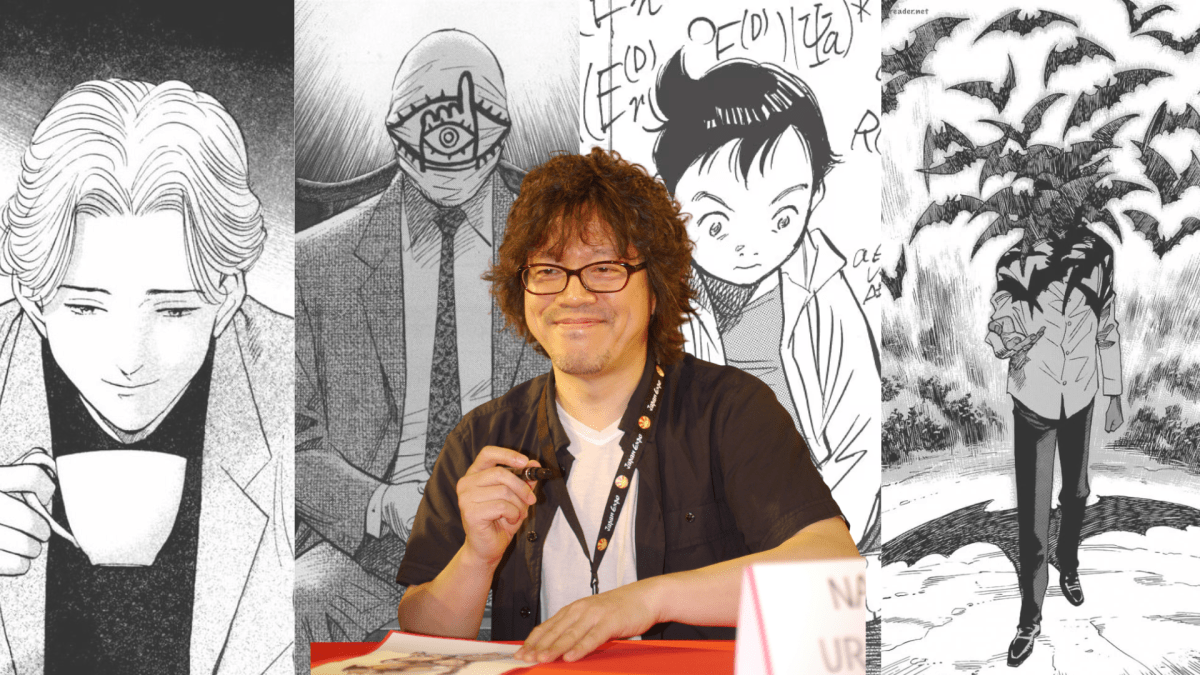 Urasawa // Source : Naoki Urasawa à Japan Expo 2012 — Yves Tennevin — CC BY-SA 3.0 / Wikimedia Commons (recadrée) Urasawa // Source : Naoki Urasawa à Japan Expo 2012 — Yves Tennevin — CC BY-SA 3.0 / Wikimedia Commons (recadrée)