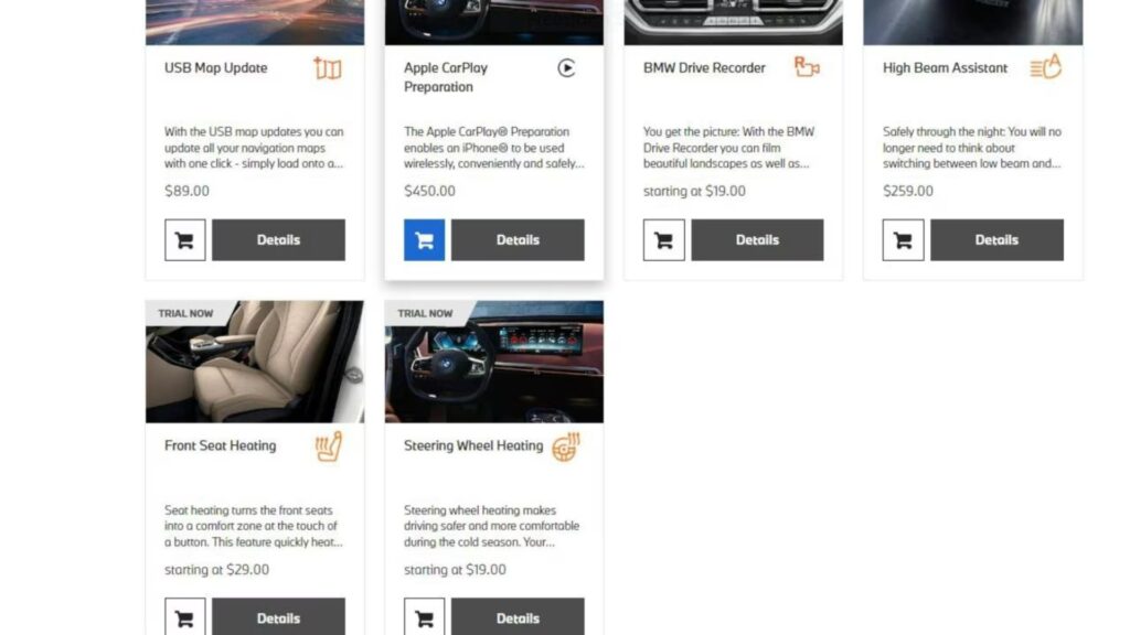 BMW et ses options par abonnement // Source : BMW BMW et ses options par abonnement // Source : BMW
