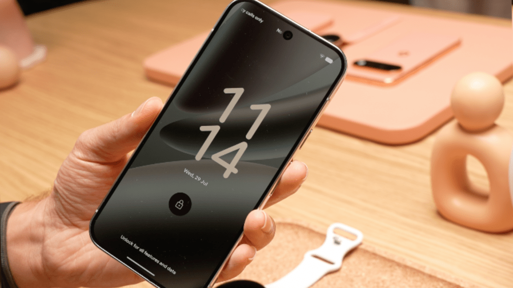 Le Pixel 11 Pro conserve des bordures d'écran un peu plus épaisses que la concurrence. Le Pixel 11 Pro conserve des bordures d'écran un peu plus épaisses que la concurrence.