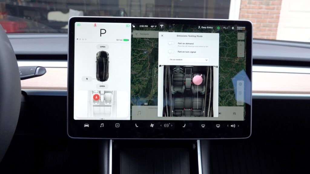 Tesla et sa mise à jour pour faire des bruits de pets // Source : capture youtube Tesla et sa mise à jour pour faire des bruits de pets // Source : capture youtube