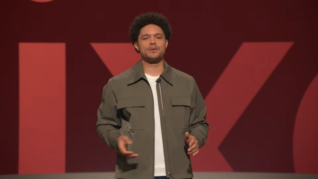 Trevor Noah à la conférence Made by Google 26. Trevor Noah à la conférence Made by Google 26.