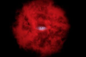 Vue d'artiste d'un « petit point rouge ». Source : Nasa